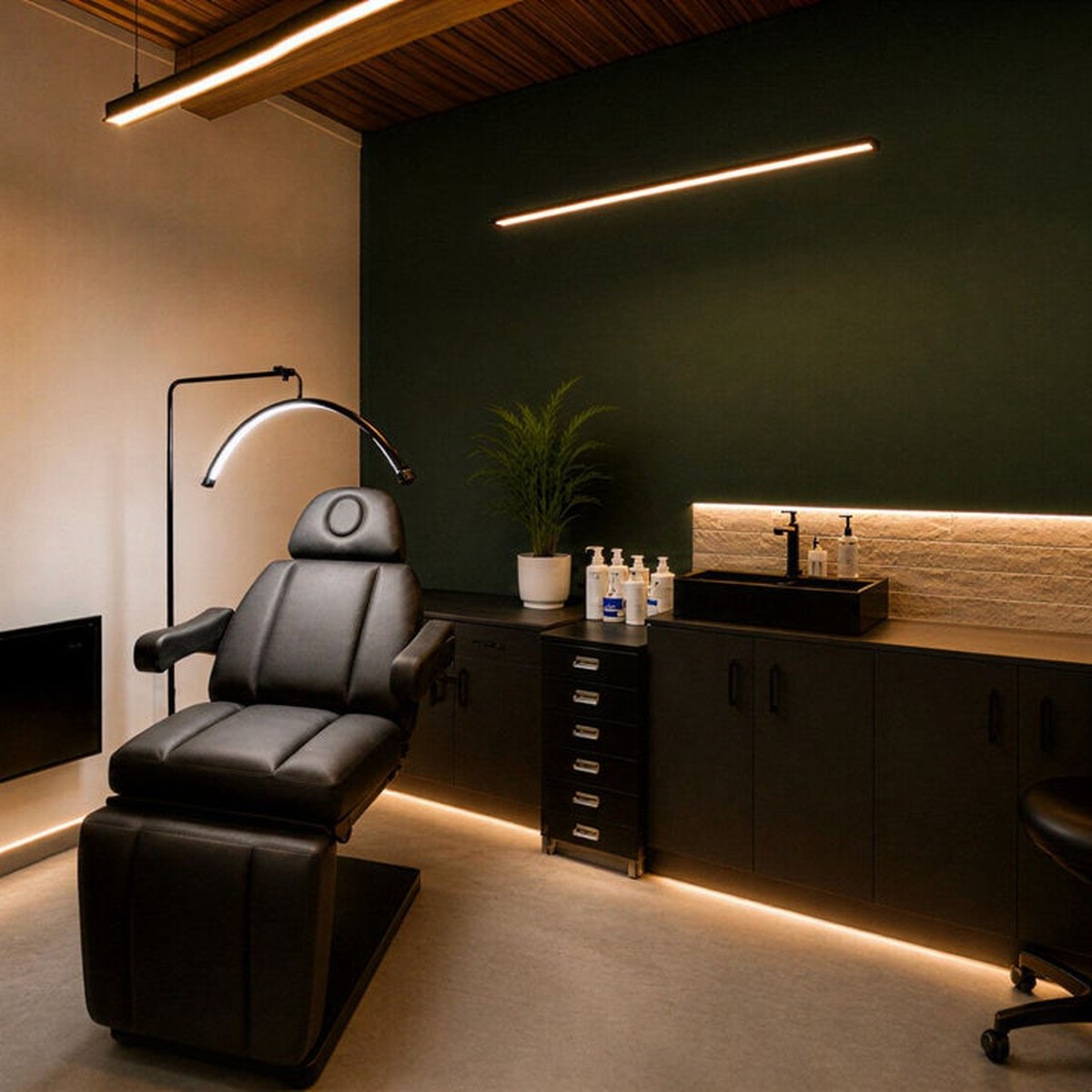 Empty treatment room at Thriyv Manchester for how often should you get anti wrinkle injections consultations