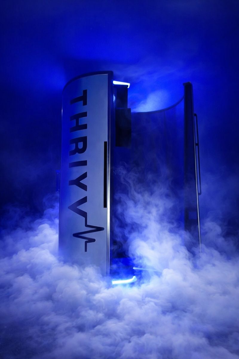 Whole body cryotherapy chamber at Thriyv in Manchester's doctor-led clinic